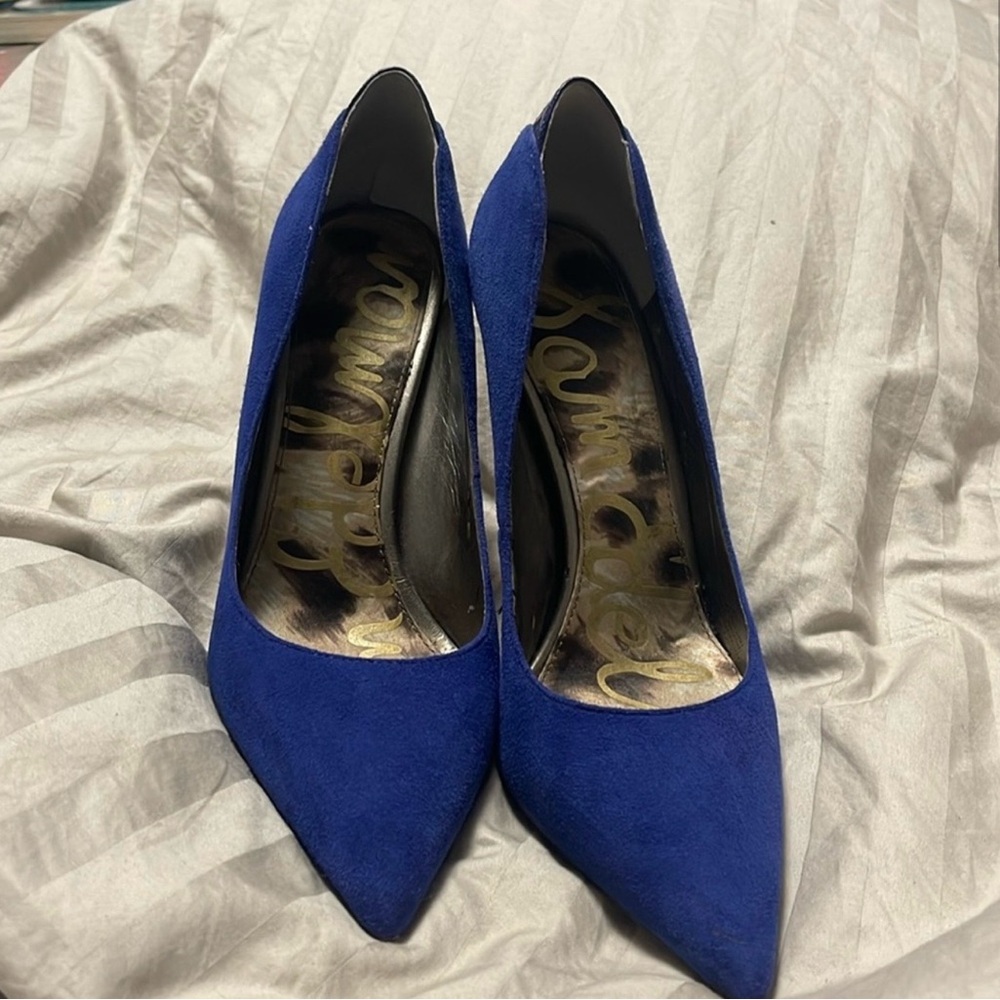 Sam Edelman Royal Blue Suede Pointed Toe Pumps